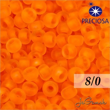 Rokajl Preciosa 8/0 oranžová priehľadná NEON 10g (16003_8)